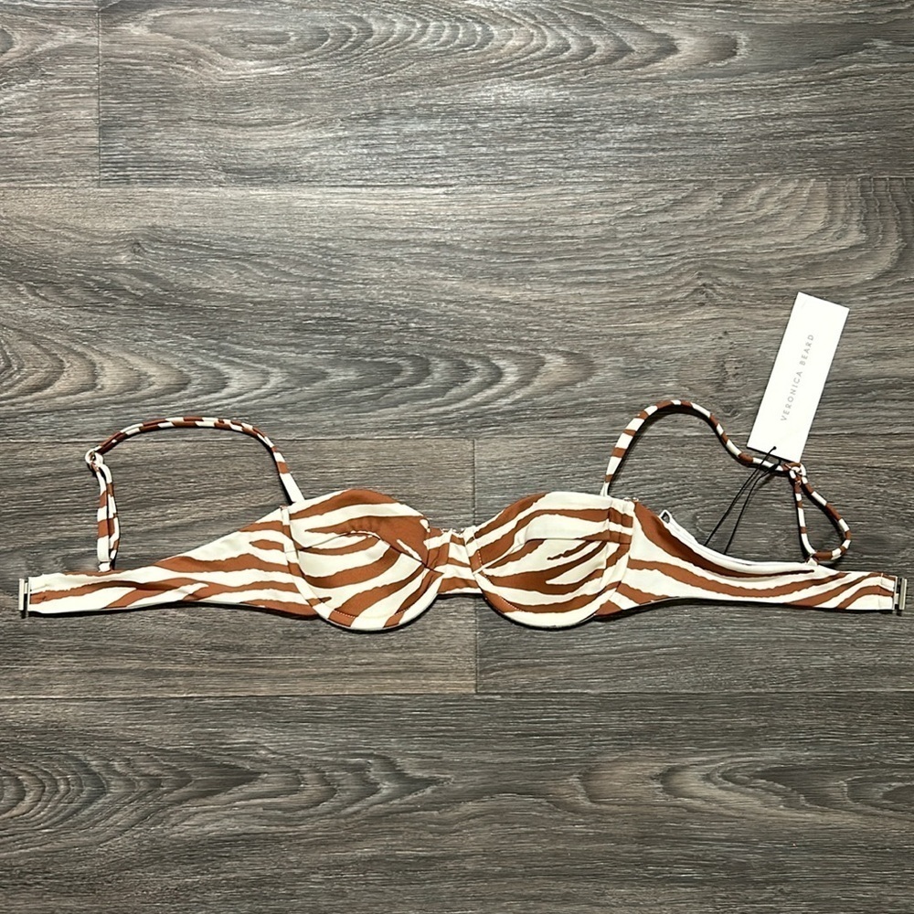 NEW Veronica Beard Small Dyer Animal Print Bikini Top Swim Bathing Suit Swimsuit - Picture 8 of 9